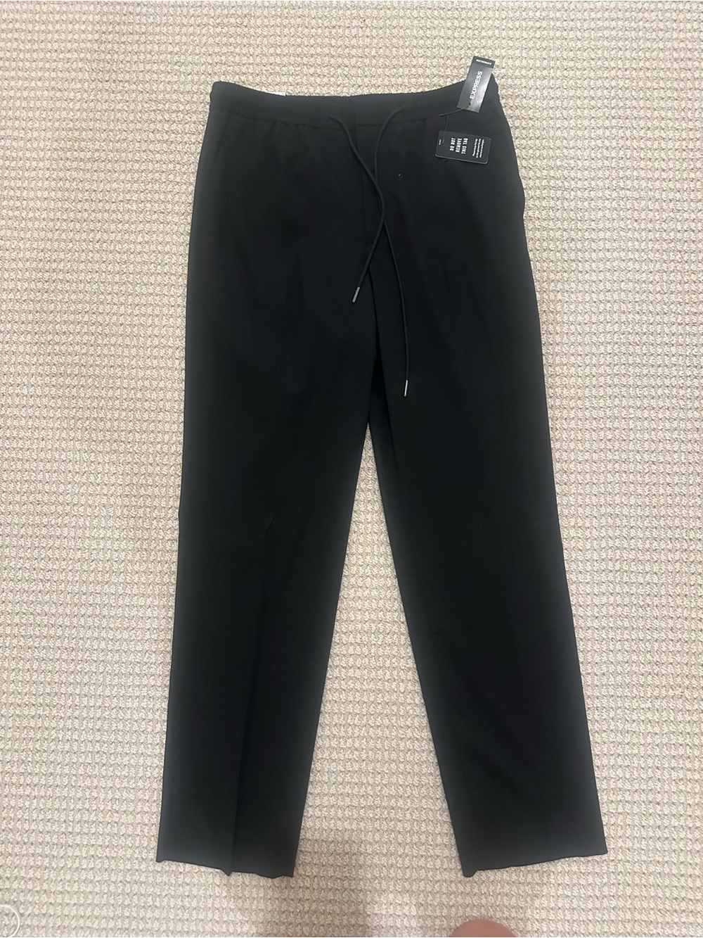 Express Black Men’s Stretch Drawstring Trousers